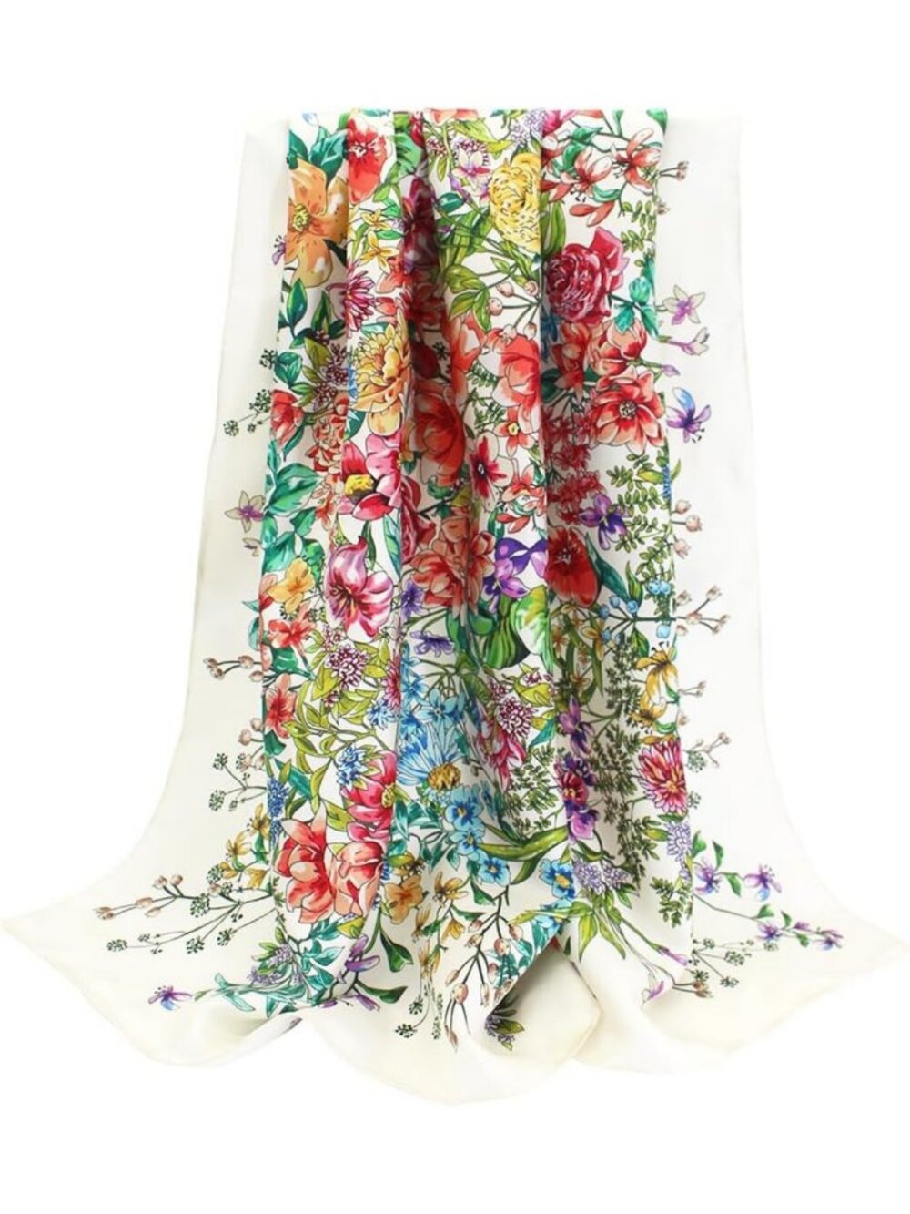 Luxurious 100% Mulberry Silk Scarf - 35" Square Hair Wrap & Gift Ready